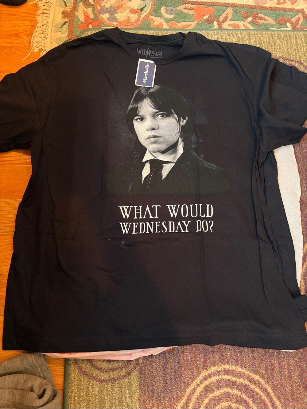 NWT What Would Wednesday Do? Black Graphic women's  T‑Shirt -XL